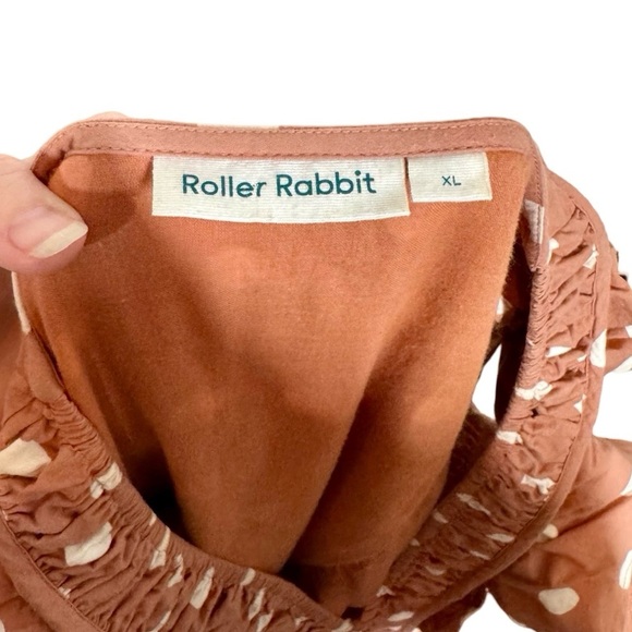 Roller Rabbit Polka Dot Ondine Tiered Ruffle Dress in Clay Color - Picture 12 of 16